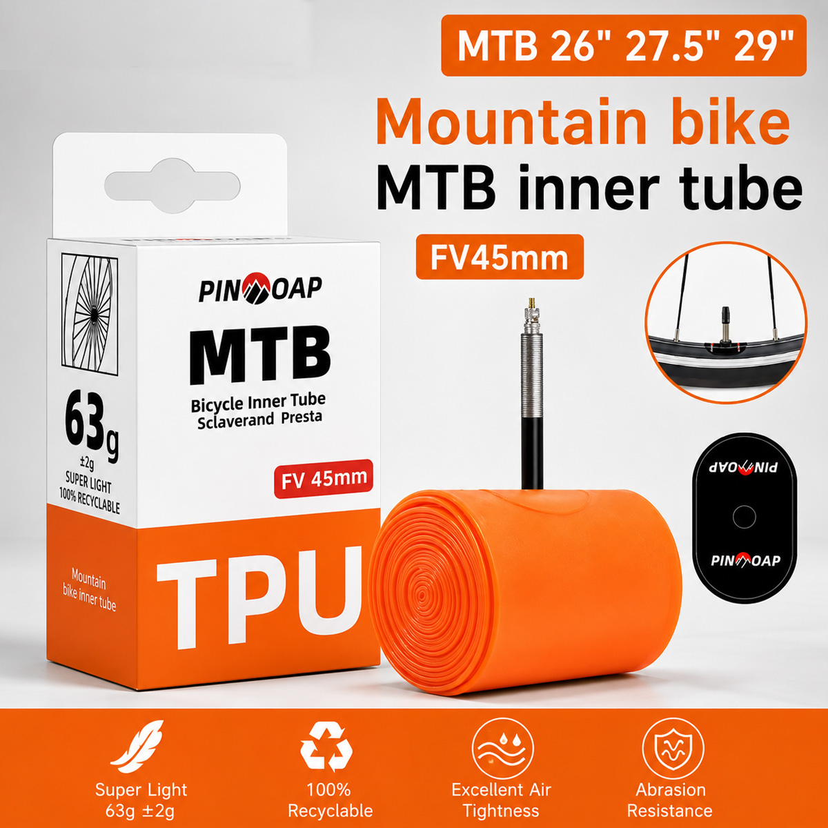 Mountain Biking Tube - Câmara de ar para bicicleta de